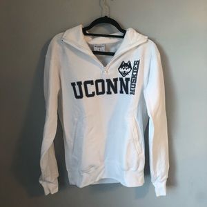 Uconn White Half Zip Sweatshirt